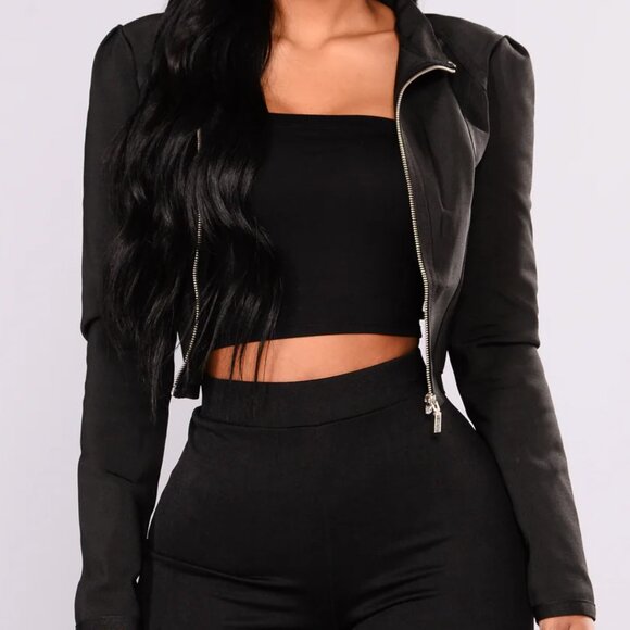 Fashion Nova Cropped Rolyn Bandage Jacket - Picture 3 of 9
